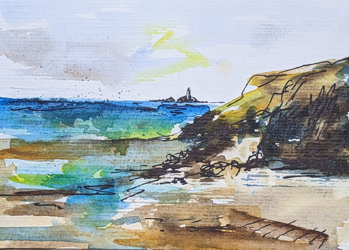 Sketch for 'Godrevy Lighthouse From Hayle'